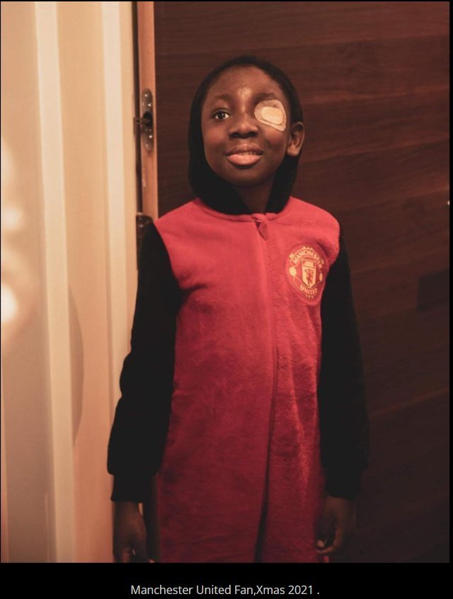 Nathaniel in his Manchester United kit
